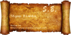 Styop Bianka névjegykártya