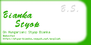 bianka styop business card